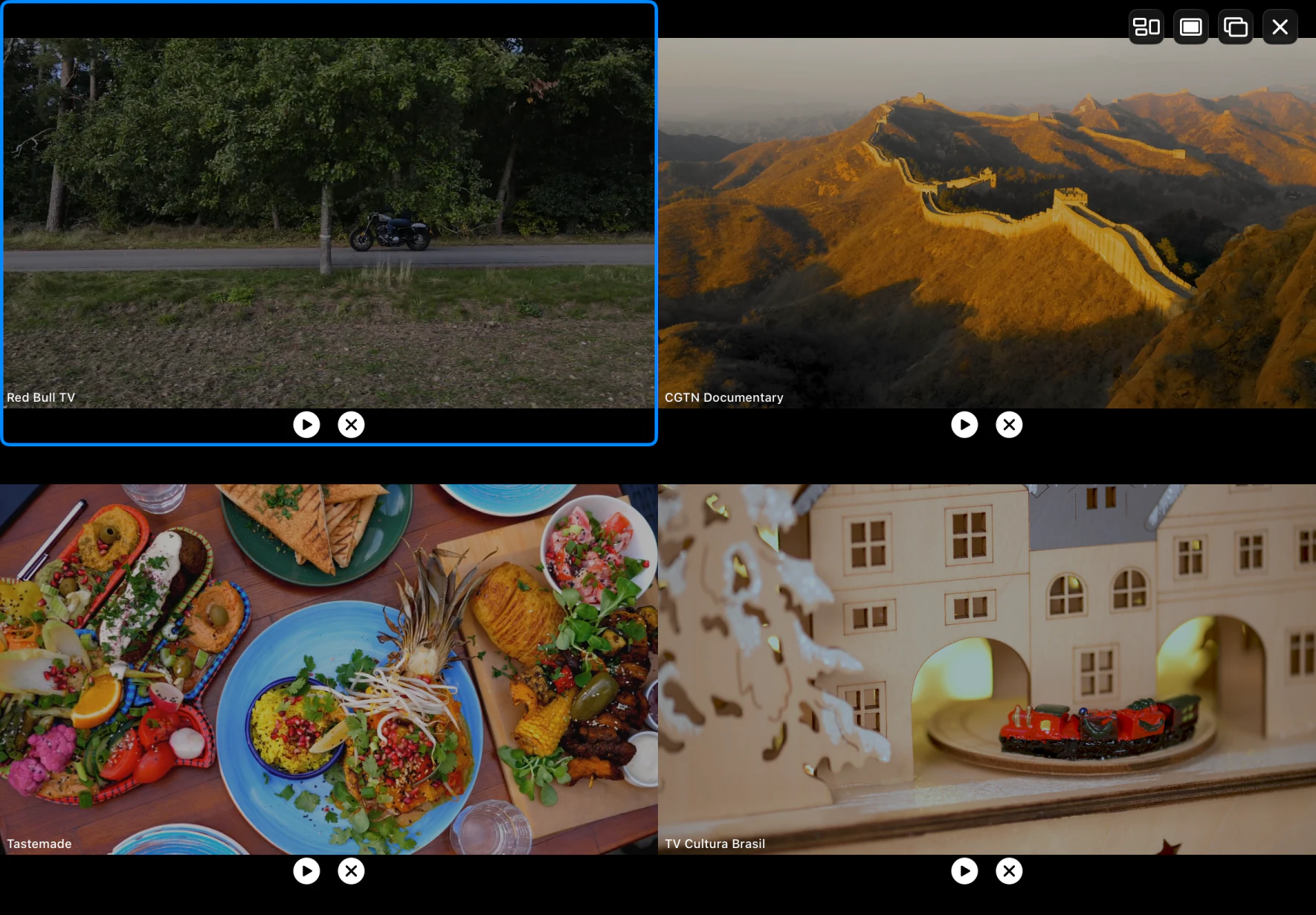 MultiviewTV Player on iPad