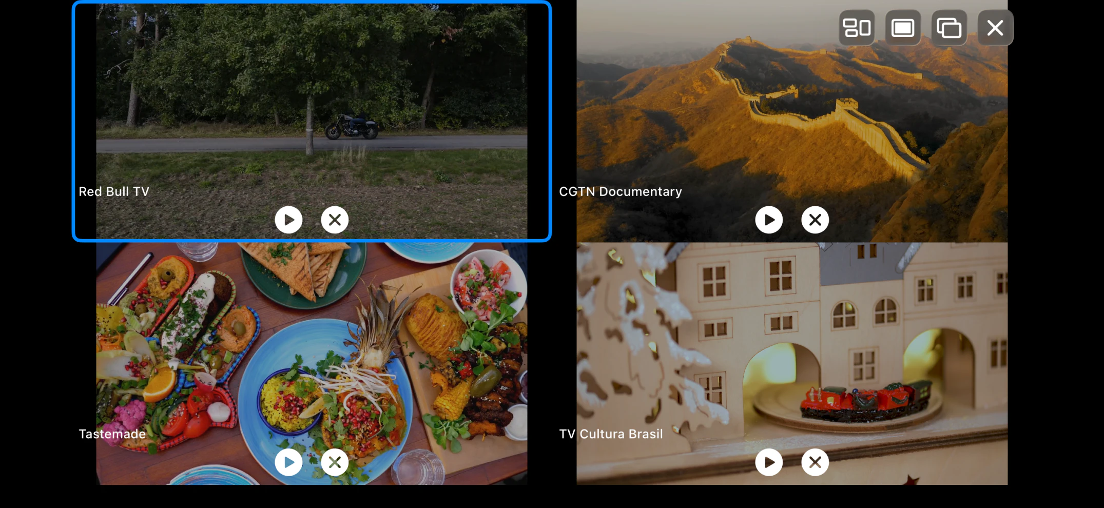 MultiviewTV Player on iPhone